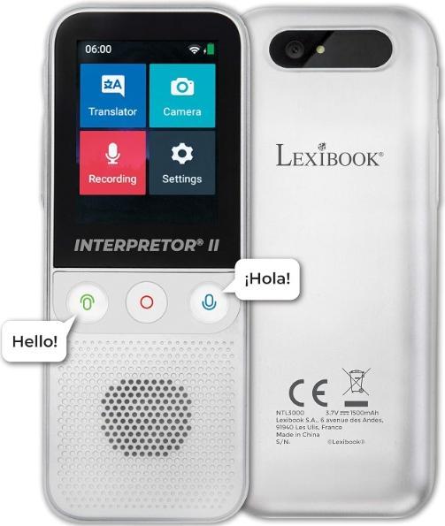 Image du produit Lexibook Interpretor 2 Traducteur vocal instantané avec intelligence artificielle 137 langues avec caméra