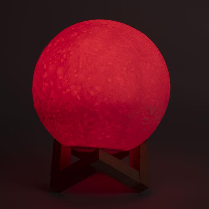 Actual product image Casativo Set of 2 3D moon decorative lamps, touch & remote control, 16 colours, rechargeable battery, Ø 15 cm