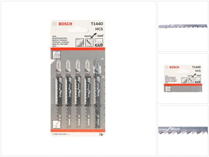Produktbild Bosch Professional Zubehör Stichsägeblatt T 144 D Speed for Wood, 5er-Pack