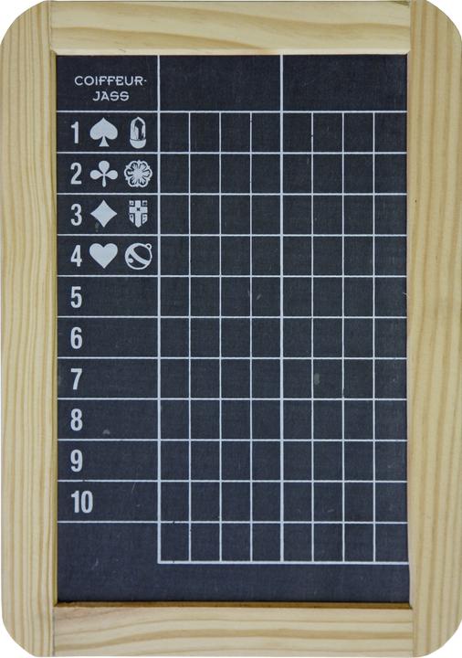 AGM Jasstafel COIFFEUR mit Holzrahmen /Natur-Schiefer (17 x 25cm)