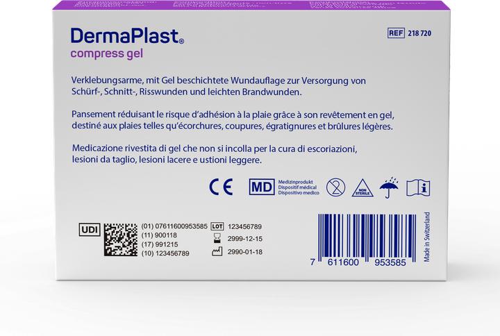 Nutritional values and ingredients DermaPlast Compress Gel