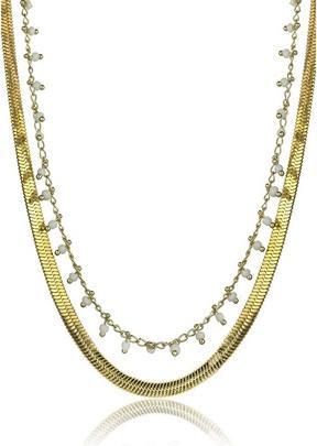 Emily Westwood - Elegant double necklace in gold plated steel Liana EWN24018G