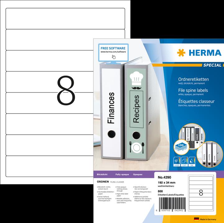 Actual product image HERMA Folder labels A4