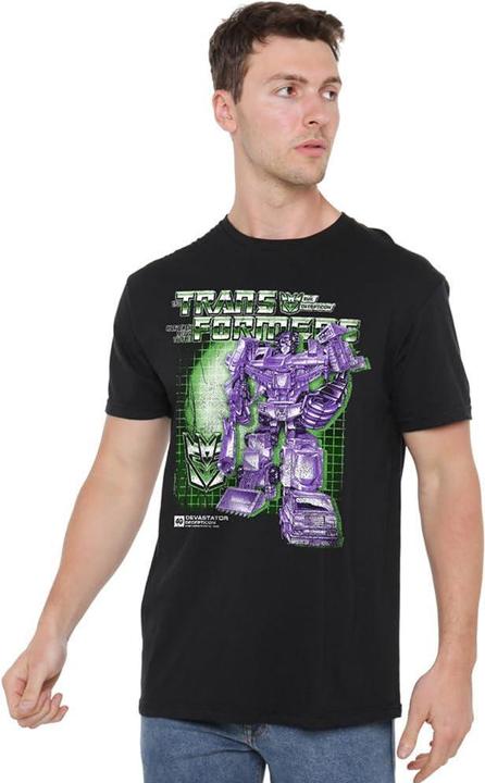 Actual product image Transformers Mens Devastator Box 40th T-Shirt (4XL)