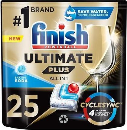 Finish Dishwash Caps Baking Soda 25pcs (Tabs, 25 Cycles de lavage)