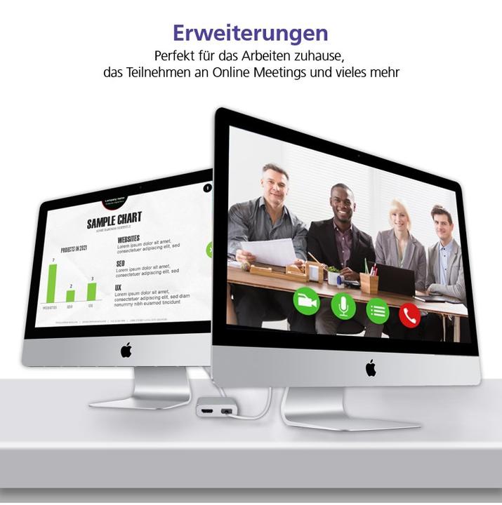 Produktbild Helos Video/Audio-Splitter - USB-C männlich zu HDMI weiblich (USB Typ-C, 10 cm)