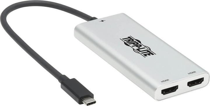 Produktbild Eaton Dual-Monitor Thunderbolt 3 to HDMI Adapter M/2xF - 4K 60Hz 4:4:4 Silve (USB-C, 2 Ports)