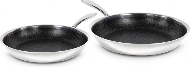 Productafbeelding Sobczyk Hybride pannenset - Stål/sort - 24 cm & 28 cm (28 cm, Kookpotten en pannenset, Staal)
