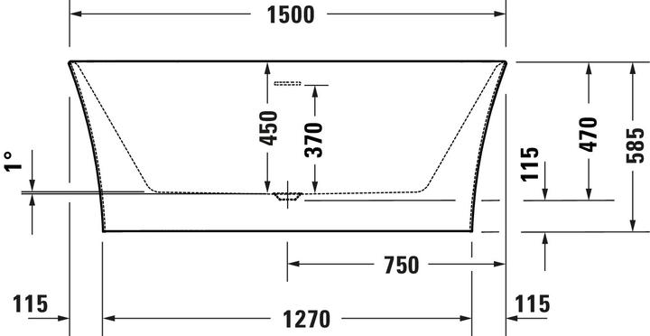 Actual product image Duravit DuraSenja bathtub (226 l, 150 cm, 75 cm)