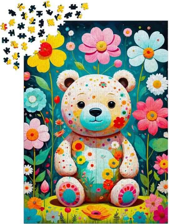 Actual product image Enjoy Puzzle Puzzle 1000 pieces - Flower Teddy Bear (1000 pieces)