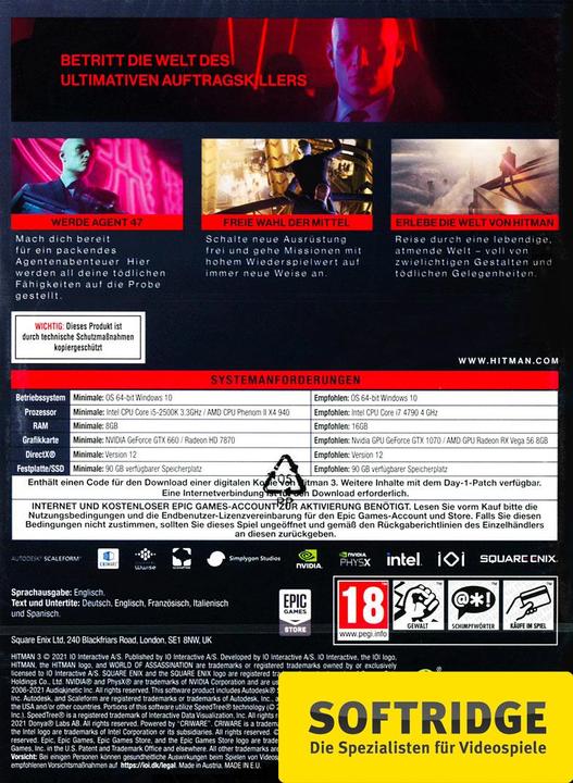 Produktbild Square Enix Hitman 3 (PC, EN)