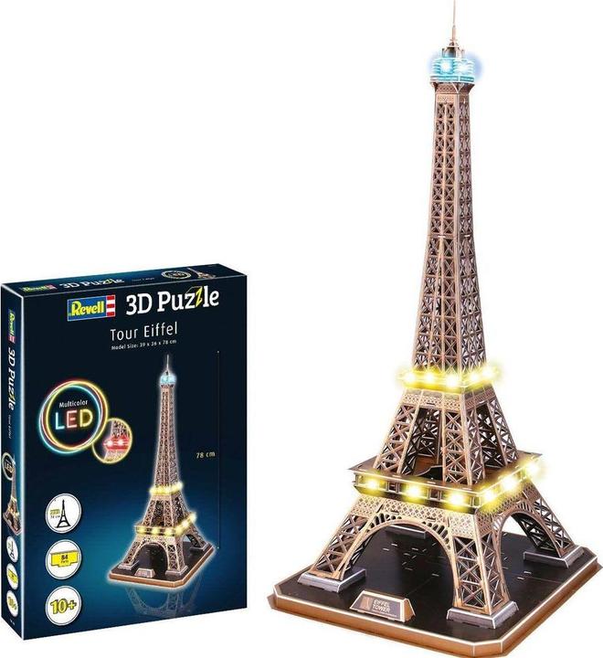 Image du produit Revell Casse-tête 3D Tour Eiffel Multicolore LED (84 pièces)