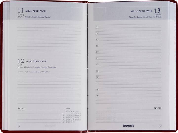 Image du produit Brepols Agenda Trade Sunrise 2025 26.3.1477 1T/1S ass. ML 8x12cm (8 x 12 cm, Néerlandais)