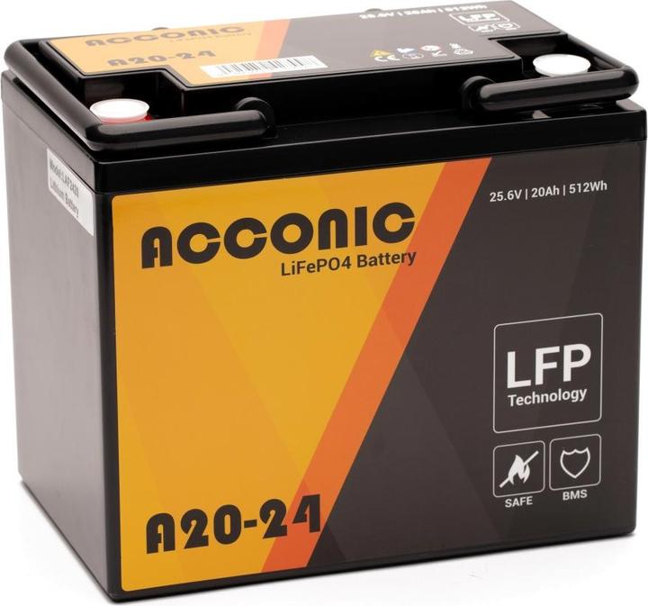 Acconic A20 LiFePO4 Lithium Versorgungsbatterie 24V (24 V, 20 Ah)