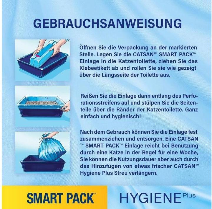 Actual product image Catsan Hygiene Plus Smart Pack™ (Biodegradable, Neutralizing, Non-clumping, 3.90 kg)