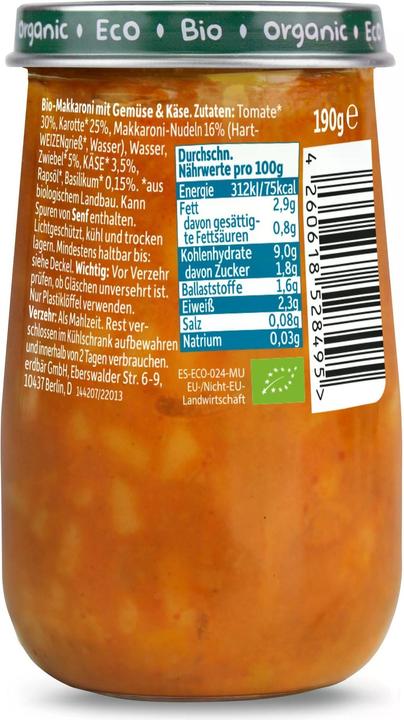 Produktbild Freche Freunde Makkaroni mit Tomate & Karotte 190 g (323 g)