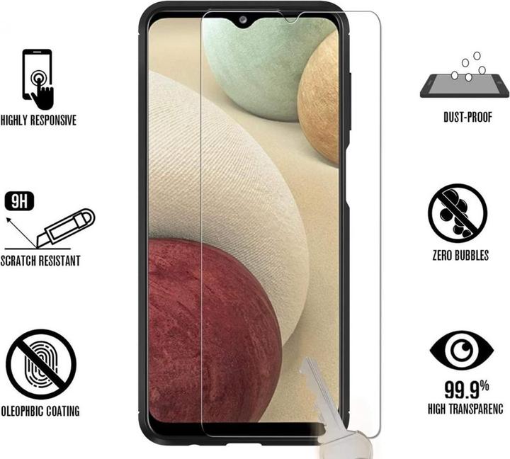 Produktbild Screenguard Samsung Galaxy A12 Panzerglas Schutzfolie Case Friendly Design (1 Stück, Samsung Galaxy A12)