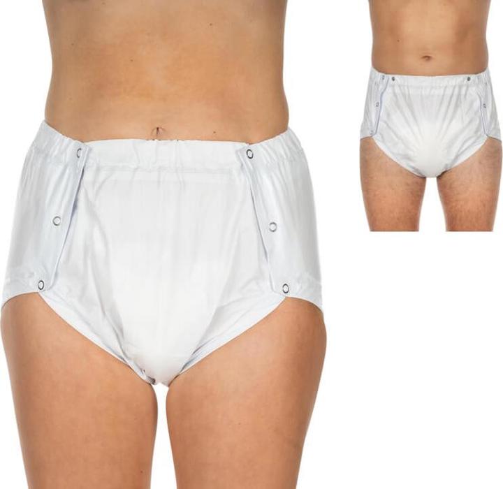 Suprima PVC-Slip knöpfbar für Damen & Herren weiss (1 x, Large)