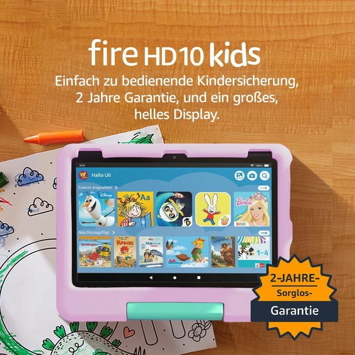 Productafbeelding Amazon Fire HD 10 Kids Tablet, 32 GB, Roze, voor kinderen vanaf de peuterleeftijd (Alleen WLAN, 10.10", 32 GB, Roze)