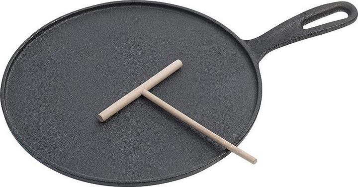 Produktbild Rosenstein & Söhne 2er-Set Gusseiserne Crêpe-Pfanne (28 cm, Pfannenset + Topfset, Gusseisen)
