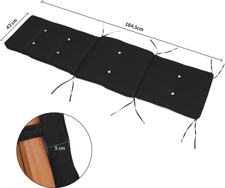 Actual product image Detex Sun-lounger cushion (173 x 43 x 6 cm)
