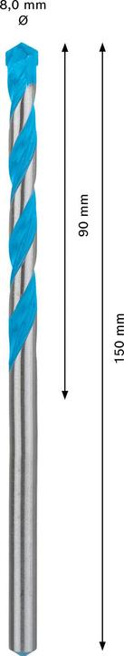 Produktbild Bosch Professional Zubehör EXPERT CYL-9 MultiConstruction Bohrer, 8 x 90 x 150 mm (8 Millimeter)