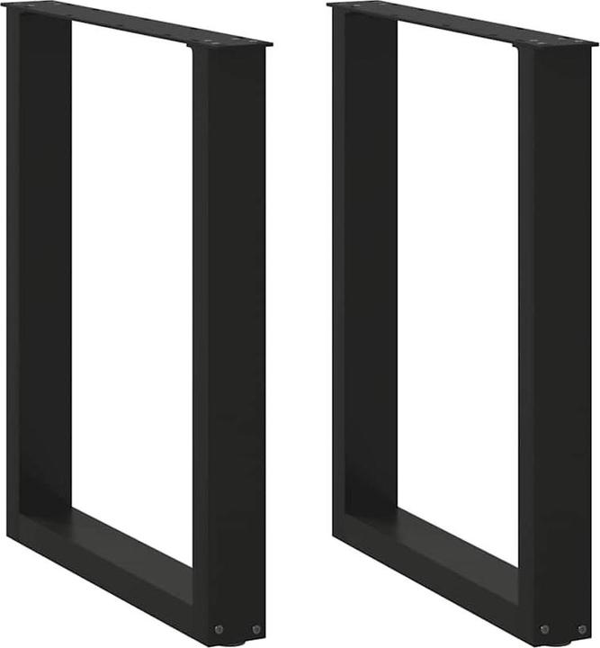 Produktbild VidaXL Couchtischbeine U-Form 2 Stk. Schwarz 70x(72-73) cm Stahl Tischbein