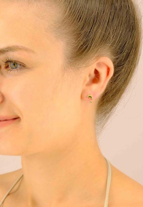 Image du produit Muau Stud earrings dolphins yellow gold 750, 11mm (Or jaune 750/18K)