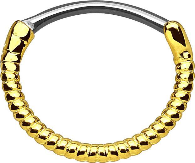 Star Piercing Septum Ring seil vergoldet (Messing, Chirurgenstahl 316L)