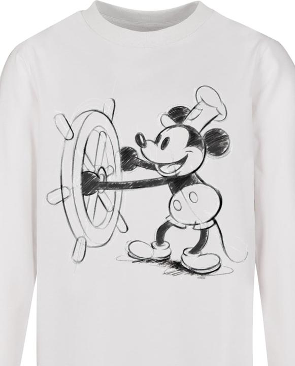 Actual product image Absolute Cult Kids Mickey Mouse - Steamboat Sketch Longsleeve - 124467 (134, 140)