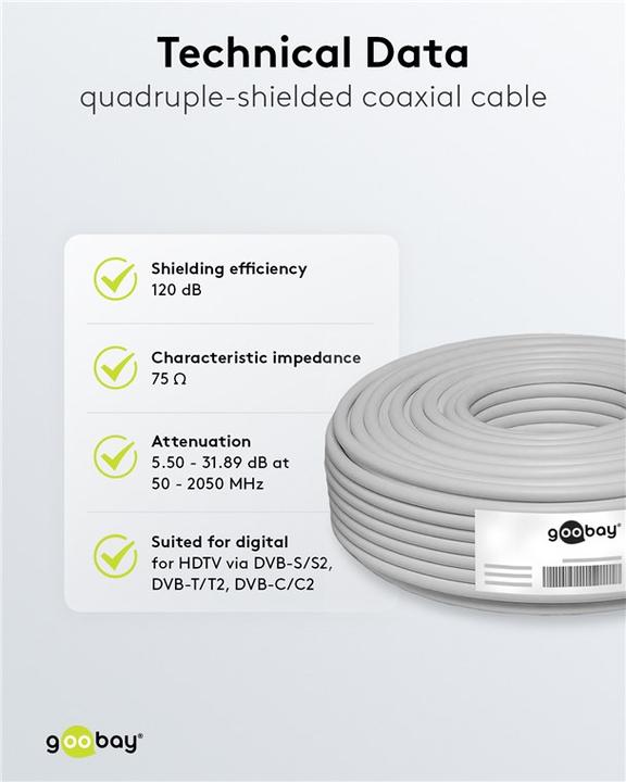 Produktbild Goobay Koaxialkabel Aussen-Durchmesse (120 dB, Antennenkabel)