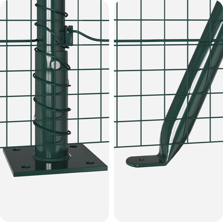 Produktbild VidaXL Zaunpfosten Set Set mit 2 Grün Metall mit Kunststoffbeschichtung
