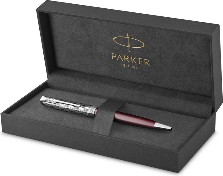 Actual product image Parker Ballpoint pen Sonnet Premium Metal & C.C. sw M (Stainless steel, Red, 1 x)