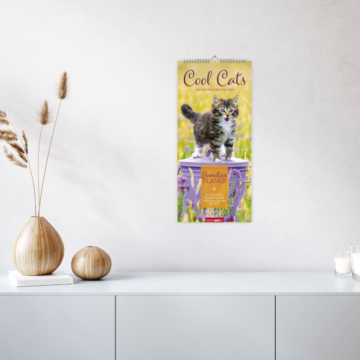 Produktbild Cool Cats Familienplaner 2026 (22 x 48 cm, Harter Einband, Deutsch)