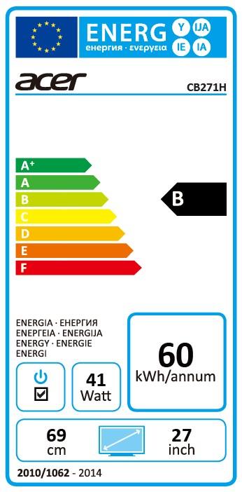 Energie-Label Acer Cb271h (1920 x 1080 Pixel, 27")