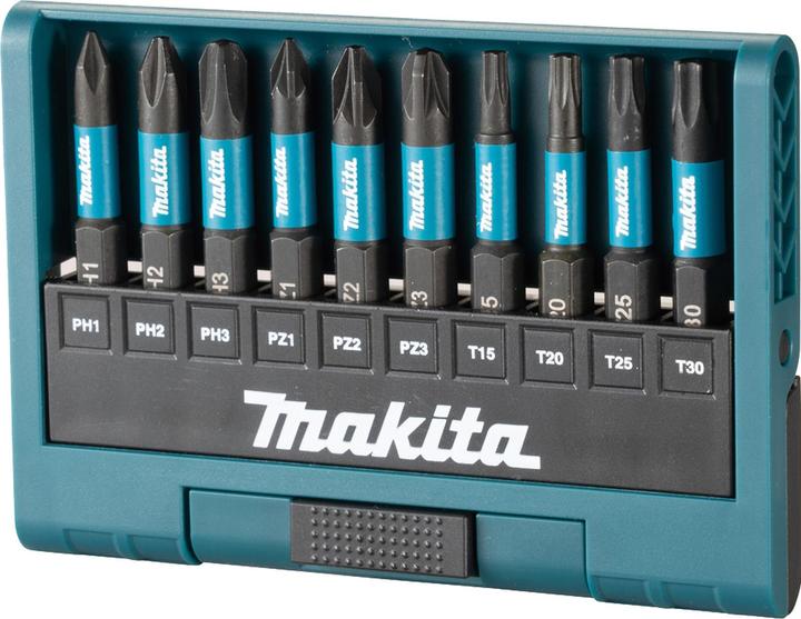 Makita Impact Black Bit-Set 10-tlg E-12011 Bit-Set (PH1, T15, PZ1, T30, PH3, T20, PZ3, PH2, PZ2, T25)