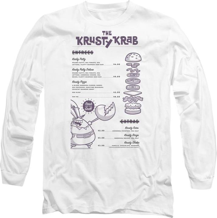 Spongebob Squarepants Krusty Krab Menu TShirt (L)