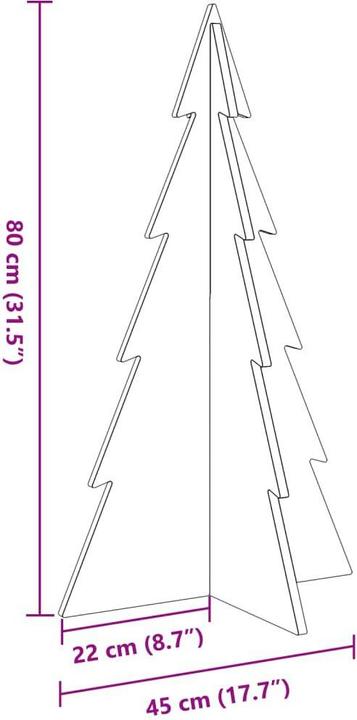 Image du produit VidaXL Arbre de Noël en bois Sapin de décoration Arbre en bois 80cm Pin massif