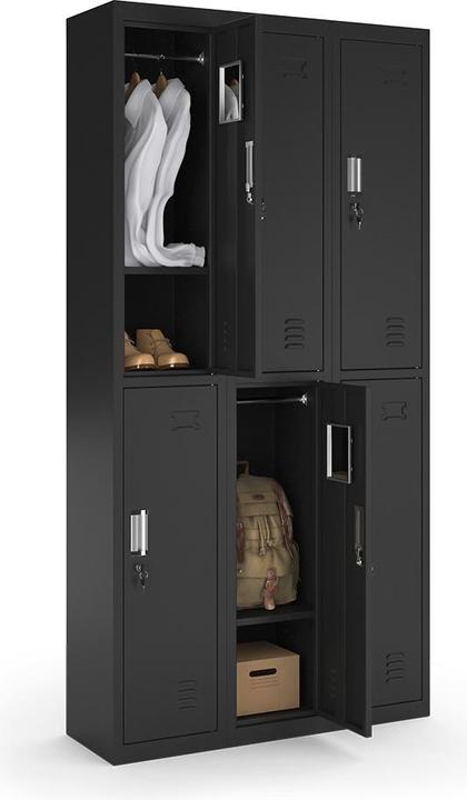 Produktbild Vicco Schliessfachschrank, Schwarz, 90 x 180 cm 6 Fächer