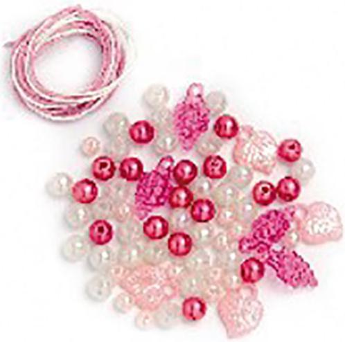 Image du produit Glorex Kit de perles blanc-rose-fuchsia