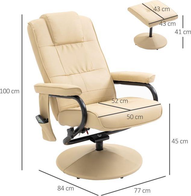 Produktbild Swisshandel24 Relaxliege mit Liegefunktion Massagesessel Fernsehsessel TV Sessel mit Massagefunktion inkl. Hocker