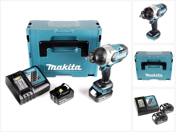 Produktbild Makita DTW 1002 RFJ Akku Schlagschrauber 1/2“ 18V 1000Nm Brushless + 2x Akku 3,0Ah + Ladegerät + Mak (Akkubetrieb)
