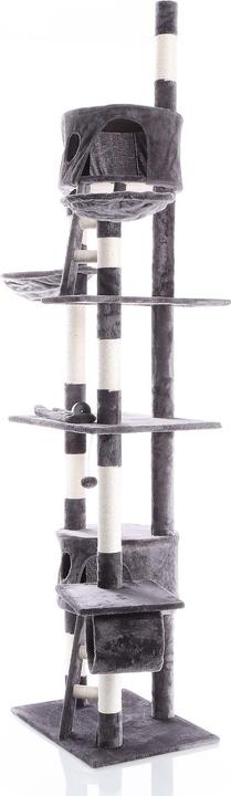 Actual product image Wiltec Cat Tree Scratching Post Climbing Tree 240-260cm in Dark-grey with Caves, Hammocks and Platforms (260 cm, Dark grey)