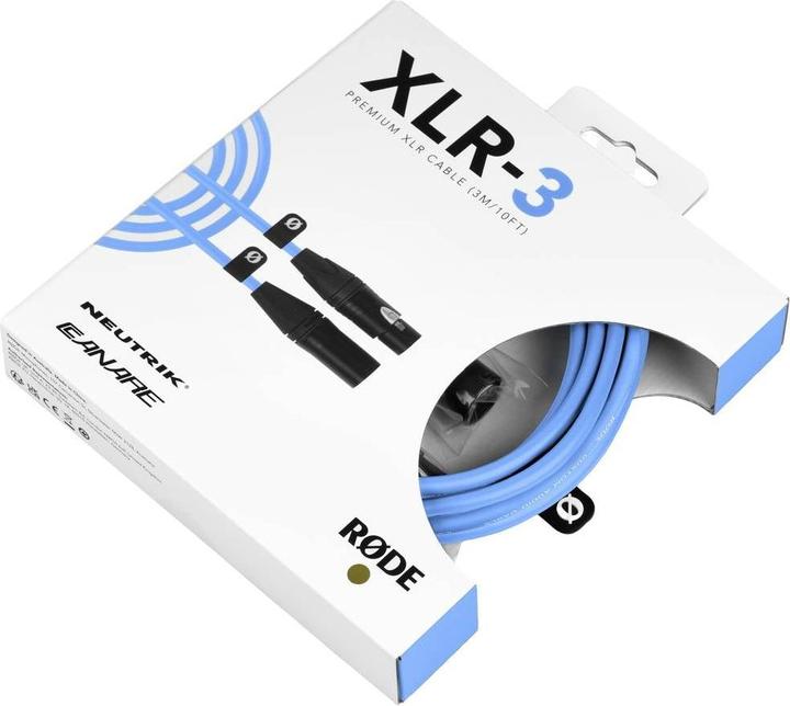 Produktbild RØDE XLR3M-B XLR Kabel 3m blau (Neuheit) (3 m, XLR)