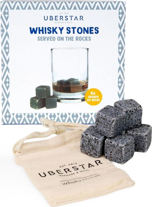 Image du produit Uberstar Jeu de 6 pierres à whisky avec sac (Pierres à whisky)