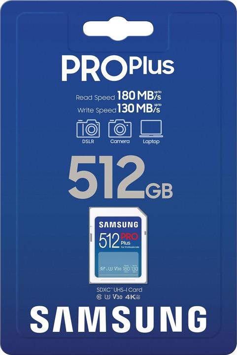 Produktbild Samsung PRO Plus (512 GB, SDXC, U3, UHS-I)