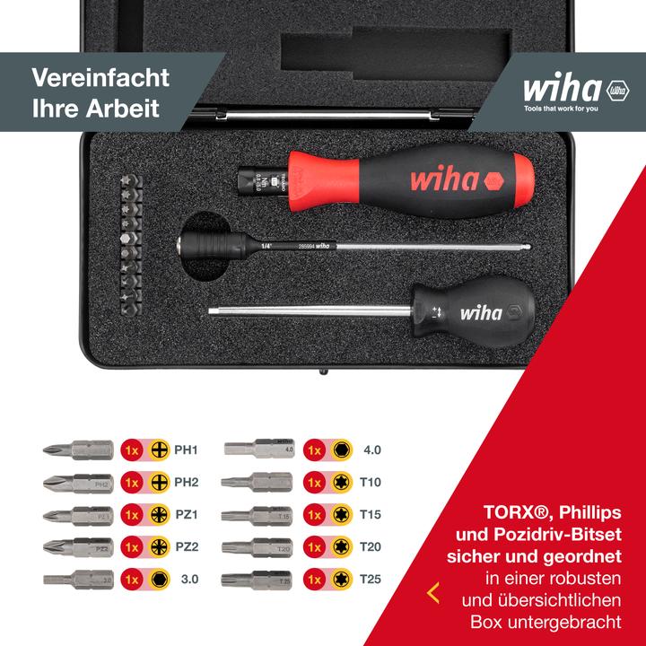 Produktbild Wiha Drehmoment-Schraubendreher Set (6-Kant, Pin-torx)