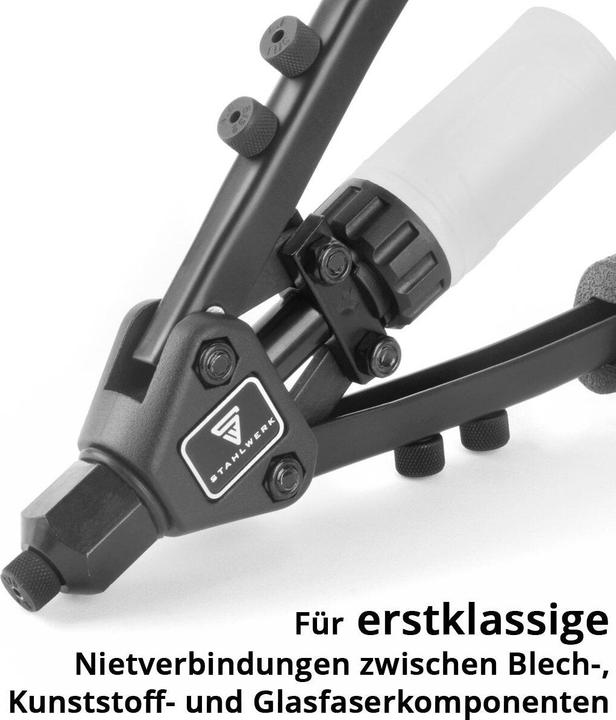 Stahlwerk Blind riveting pliers set Lever riveting pliers Pop riveting pliers + 500 rivets (275 mm)