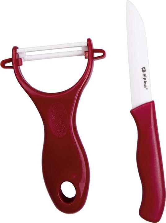 alpina Set dunschiller + groentesnijder (rood)