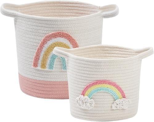 Milkii Aufbewahrungskorb aus Baumwolle, 2er Set, Regenbogen